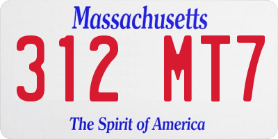 MA license plate 312MT7