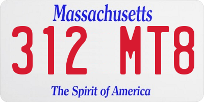 MA license plate 312MT8