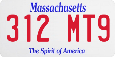 MA license plate 312MT9