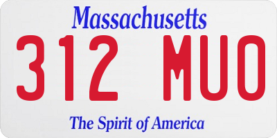 MA license plate 312MU0