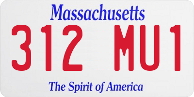 MA license plate 312MU1