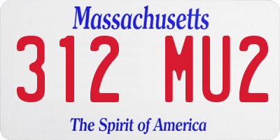 MA license plate 312MU2