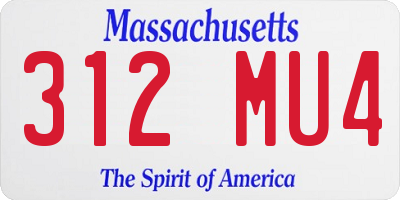 MA license plate 312MU4