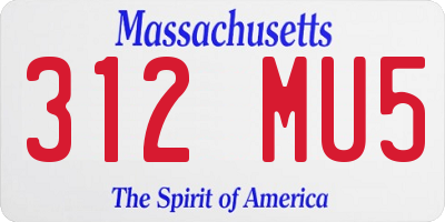 MA license plate 312MU5