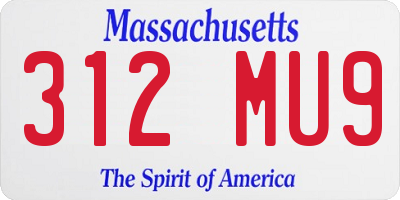 MA license plate 312MU9