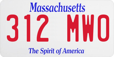 MA license plate 312MW0