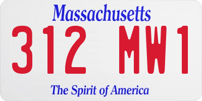 MA license plate 312MW1