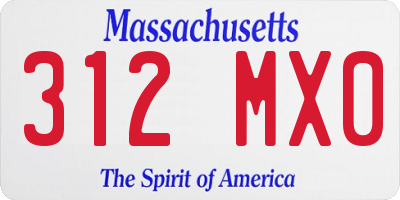 MA license plate 312MX0