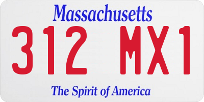 MA license plate 312MX1