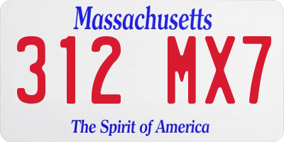 MA license plate 312MX7