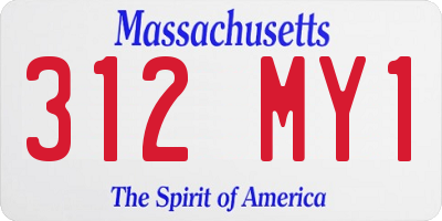 MA license plate 312MY1