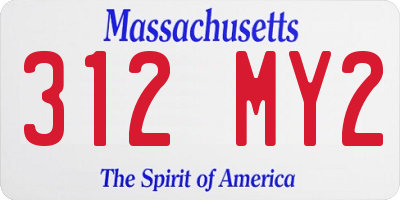 MA license plate 312MY2