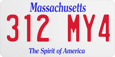 MA license plate 312MY4