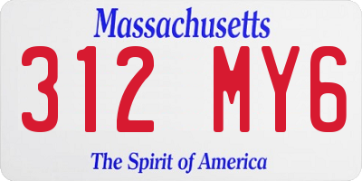 MA license plate 312MY6