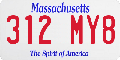MA license plate 312MY8