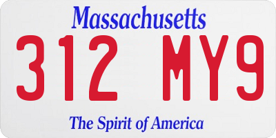 MA license plate 312MY9