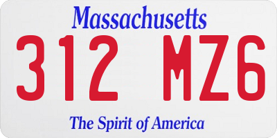 MA license plate 312MZ6