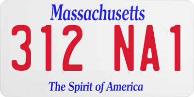 MA license plate 312NA1