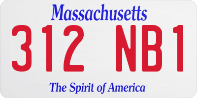 MA license plate 312NB1