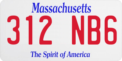 MA license plate 312NB6