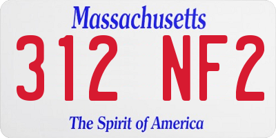 MA license plate 312NF2