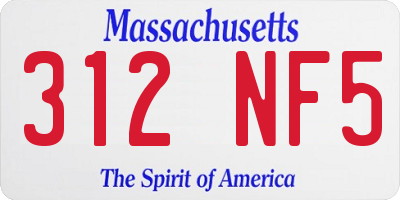 MA license plate 312NF5