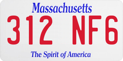 MA license plate 312NF6