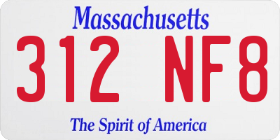MA license plate 312NF8