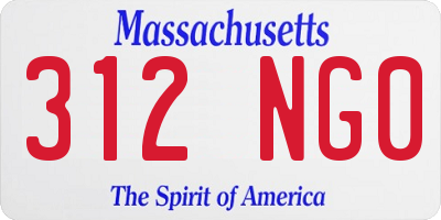 MA license plate 312NG0