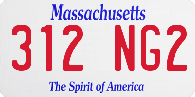 MA license plate 312NG2