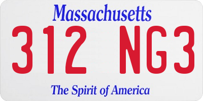 MA license plate 312NG3
