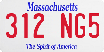 MA license plate 312NG5