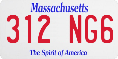 MA license plate 312NG6