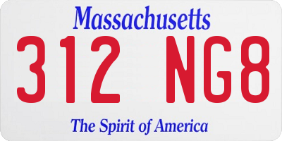MA license plate 312NG8