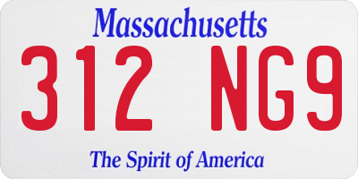 MA license plate 312NG9