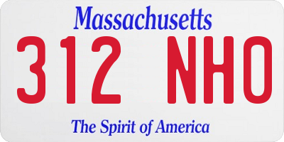 MA license plate 312NH0
