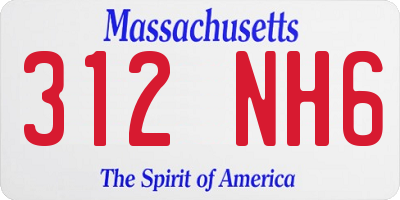 MA license plate 312NH6