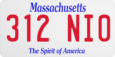 MA license plate 312NI0