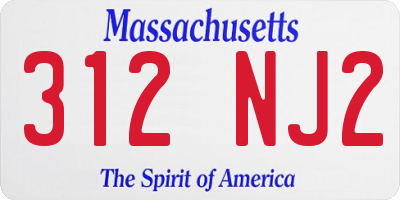 MA license plate 312NJ2