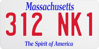 MA license plate 312NK1