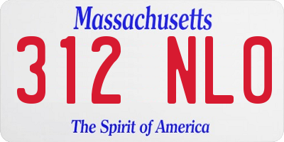 MA license plate 312NL0