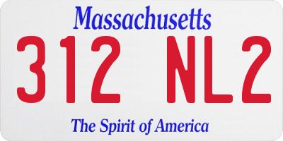 MA license plate 312NL2