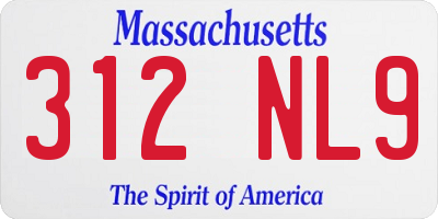 MA license plate 312NL9
