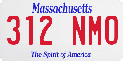 MA license plate 312NM0
