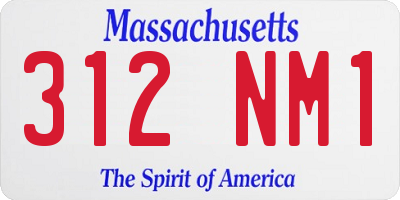 MA license plate 312NM1