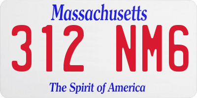 MA license plate 312NM6