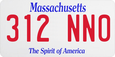 MA license plate 312NN0