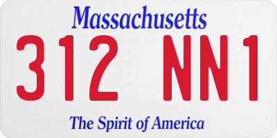 MA license plate 312NN1