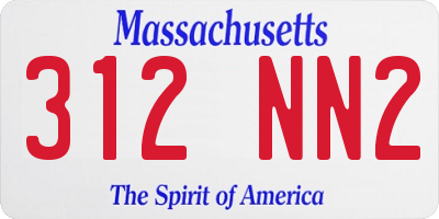 MA license plate 312NN2