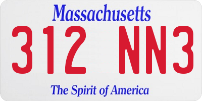 MA license plate 312NN3